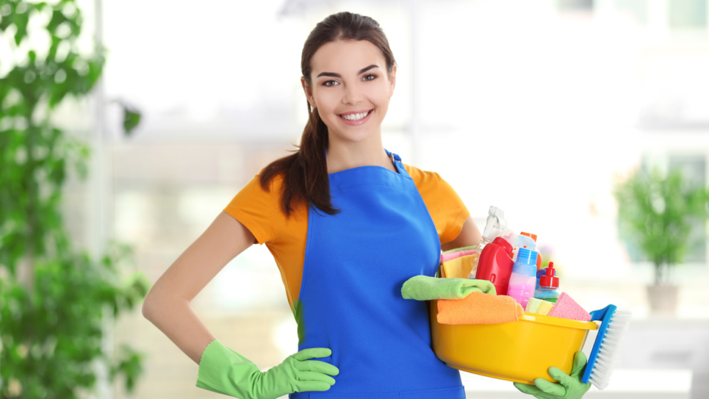 Residential carpet cleaning service performed by professionals in a living room